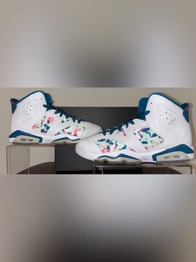 Nike Air Jordan 6 Retro Fuchsia Green Abyss Brand New With Box Grade School 7Y